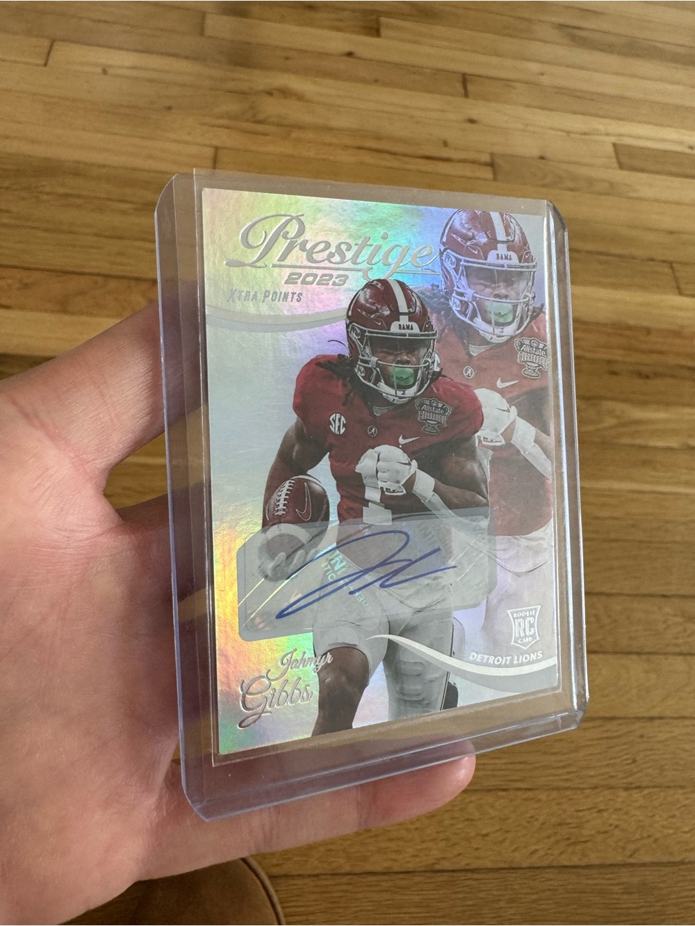 Jahmyr Gibbs Detroit Lions Panini Prestige 2023 Xtra Points Autograph Card